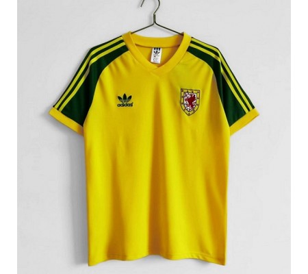 Wales 1982 Away Yellow Soccer Jersey